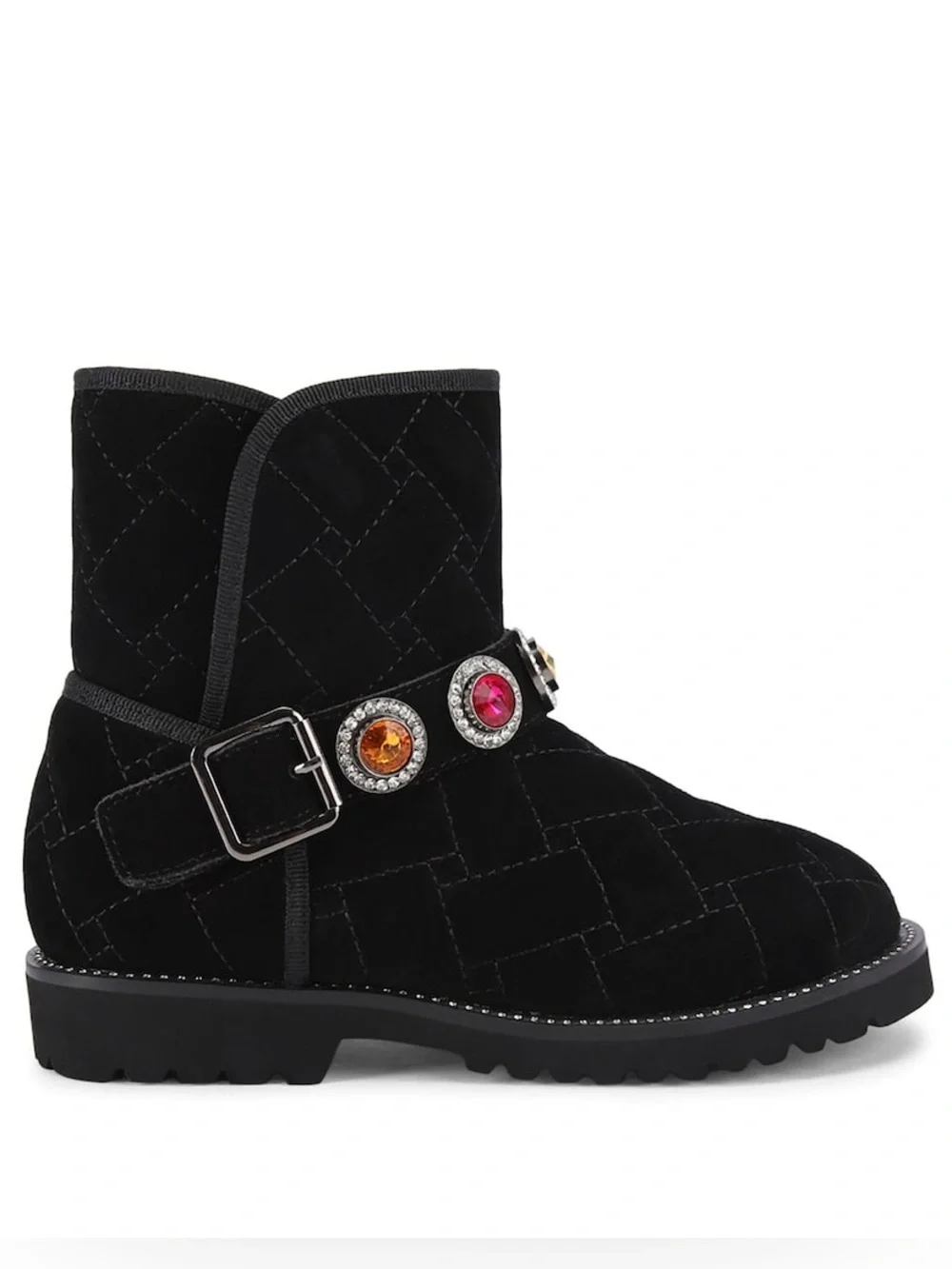 New Kurt Geiger Mini Orson Bootie Boot Faux Fur Lined Jewel Gems Kids 5